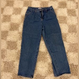 Dark Wash Pleated Jeans